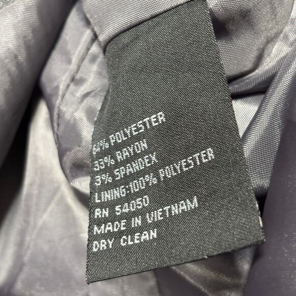 Kasper Gray Pinstripe Blazer 6P Single Button Tailored Lined Classic Career - Picture 5 of 7